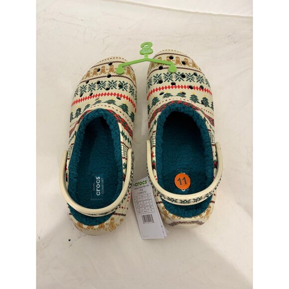 Crocs Christmas shoes sandals with fur NWT sz 11 212050-2Y2 brand new main image 4